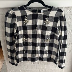 House of Holland Check Embellished Top